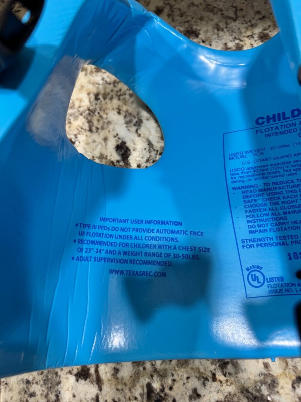 TRC Recreation Super Soft Child Size Small Life Jacket USCG Approved Vinyl Coat - Picture 5 of 6